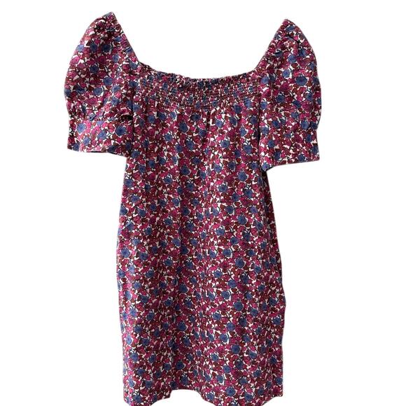 J. Crew Afternoon Linen Dress Berry Floral Pink Size Small - Picture 5 of 14